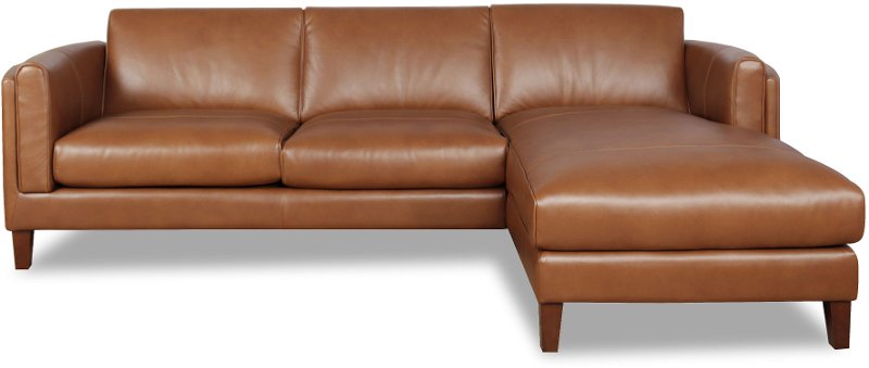 Brown Leather 2 Piece Sectional With, 2 Piece Leather Sectional Sofa