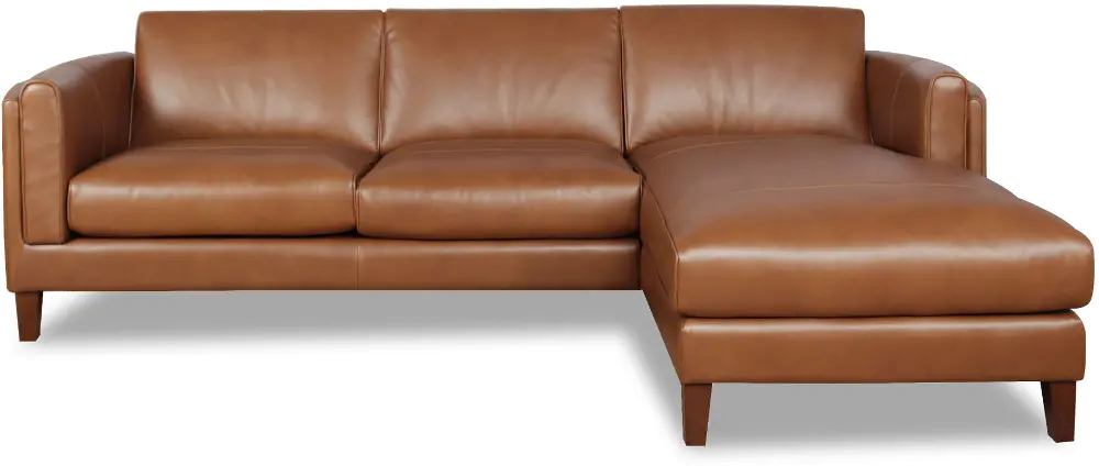 Pacer Brown Leather 2 Piece Sectional-1
