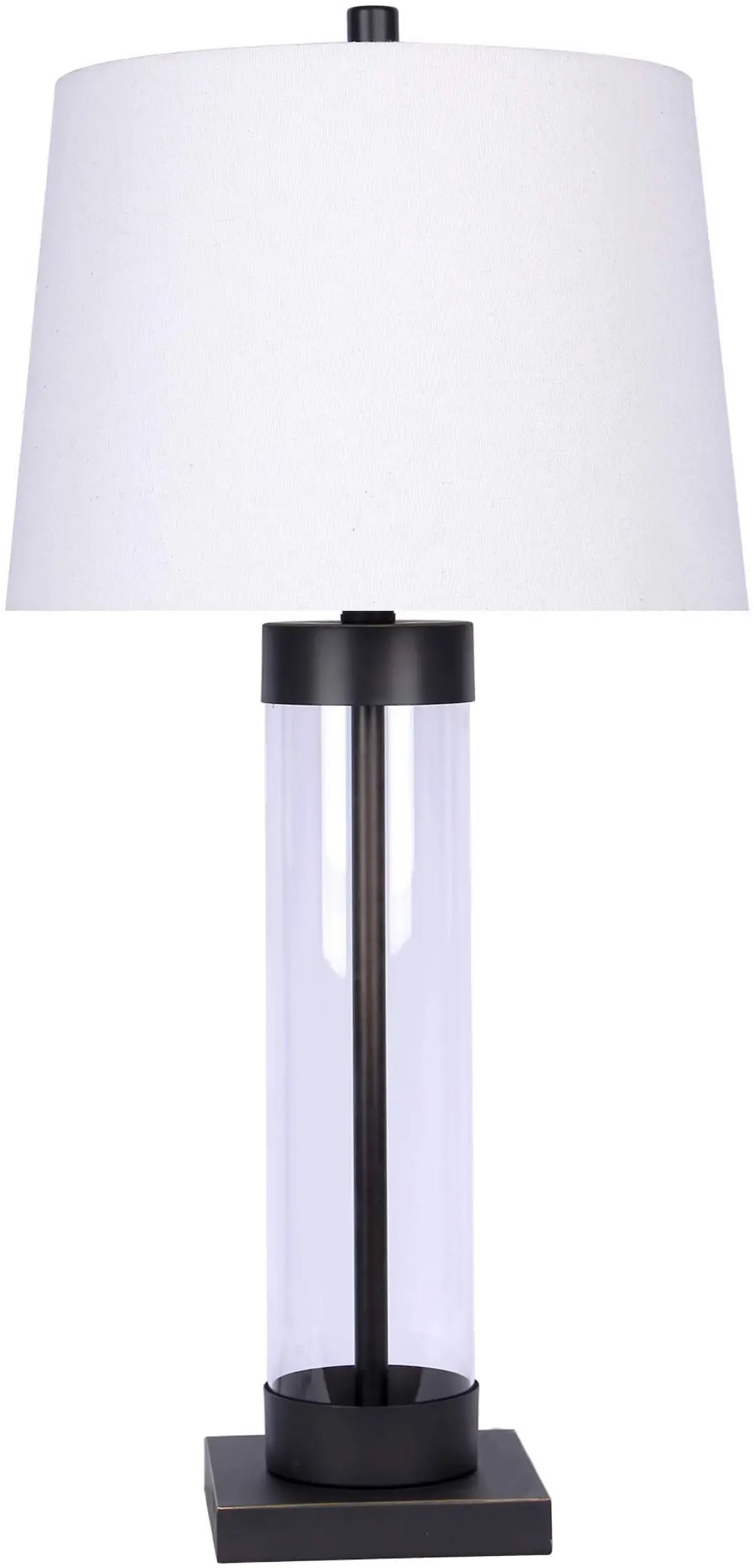 Clear Glass Cylinder and Oil Rubbed Bronze Table Lamp-1