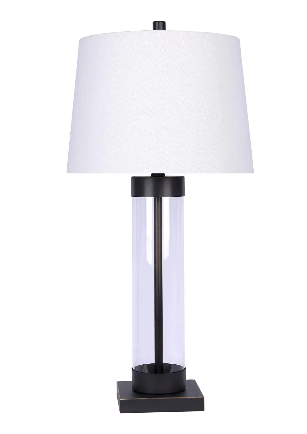 Clear Glass Cylinder and Oil Rubbed Bronze Table Lamp-1