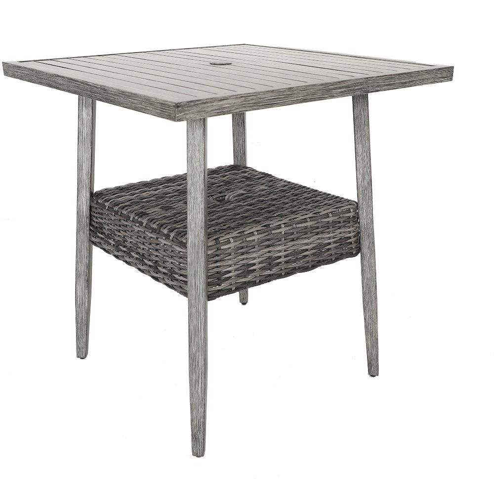 Weathered Gray 36 Inch Square Patio Bar Table - Marana