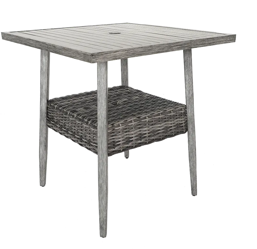 Weathered Gray 36 Inch Square Patio Bar Table - Marana-1