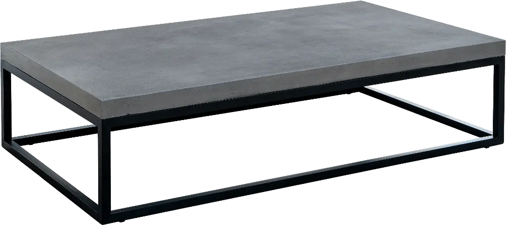 Modern Rectangular Patio Coffee Table - Concrete-1