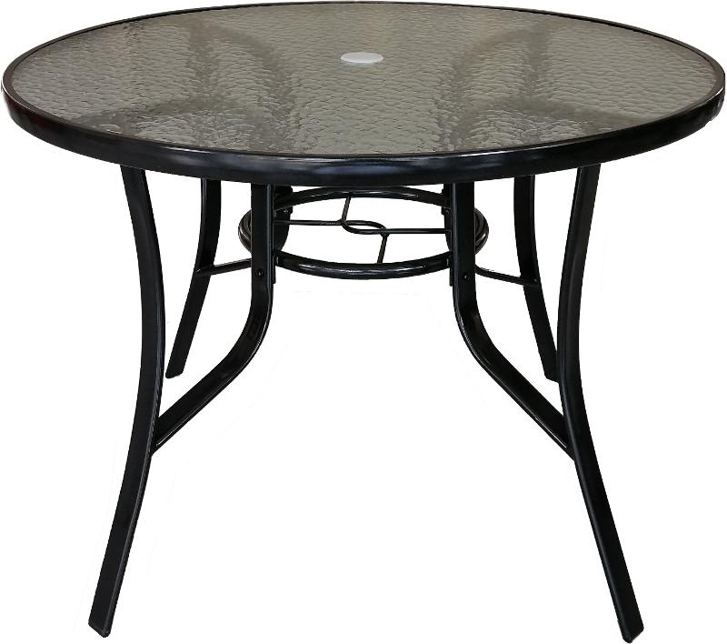 Contemporary 40 Round Patio Table, Round Glass Patio Table Home Depot