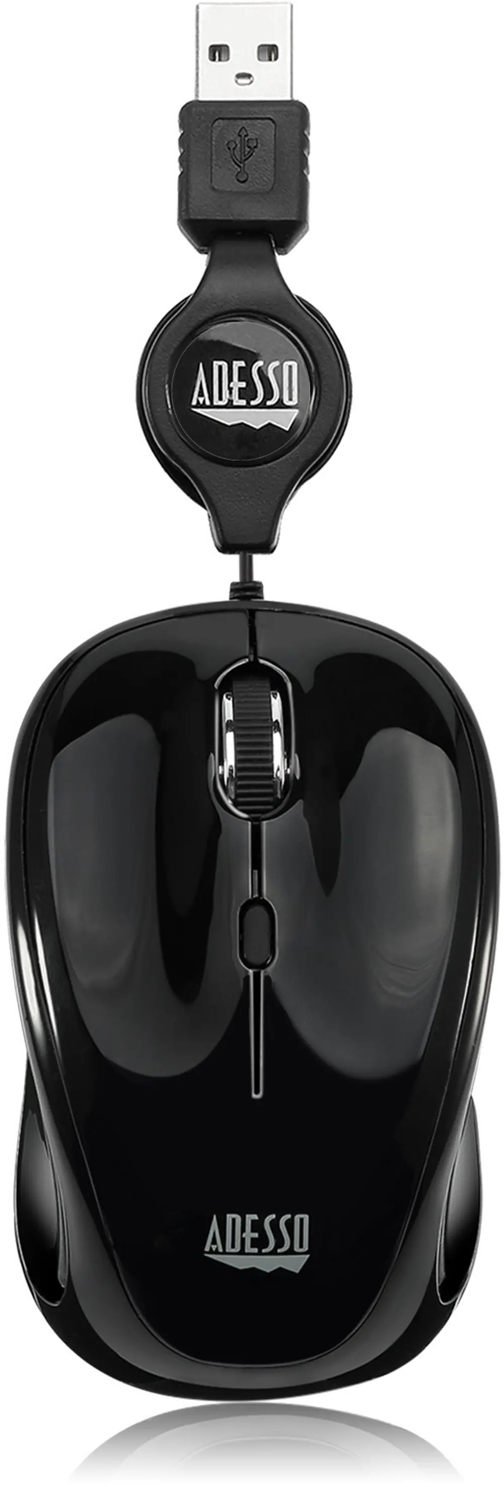 iMOUSE-S8 BLACK Adesso Black USB Illuminated Retractable Mouse - iMouse S8-1