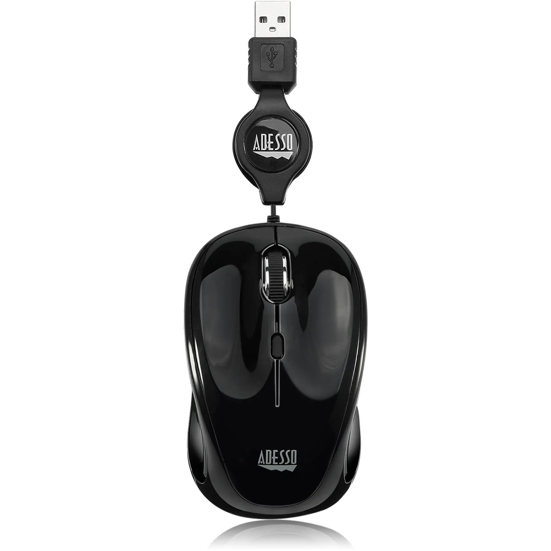 iMOUSE-S8 BLACK Adesso Black USB Illuminated Retractable Mouse - iMouse S8-1