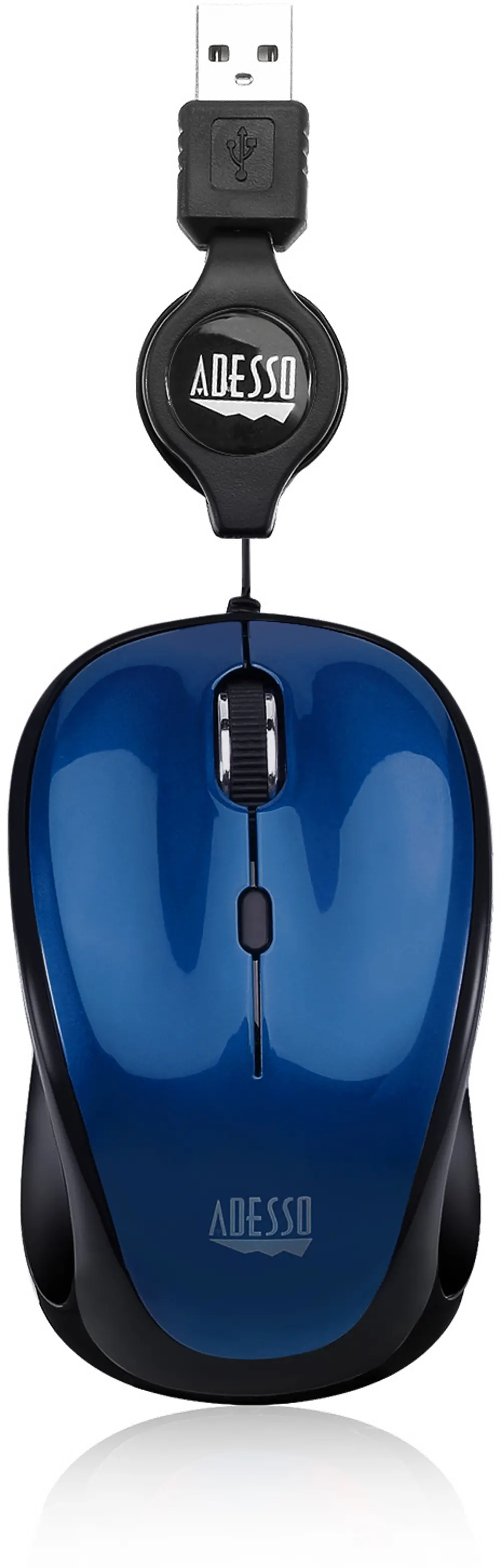 iMOUSE-S8 BLUE Adesso Blue USB Illuminated Retractable Mouse - iMouse S8-1