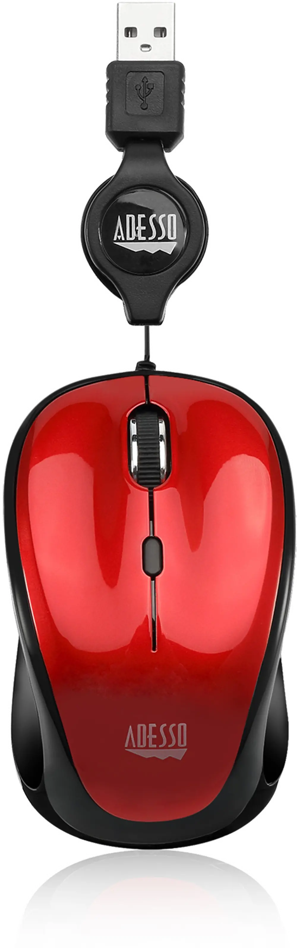 iMOUSE-S8 RED Adesso Red USB Illuminated Retractable Mouse - iMouse S8-1