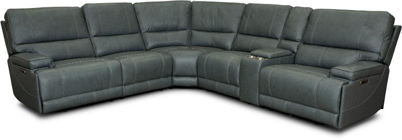 Leather Power Reclining Sectional, Leather Power Reclining Sectional