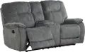 Crane Shadow Gray Reclining Loveseat with Console