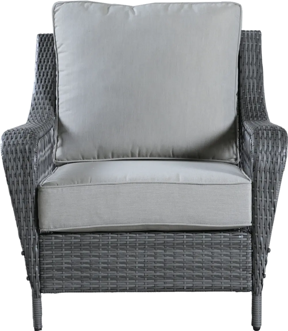Essen II Gray Wicker Club Chair (Set of 2)-1