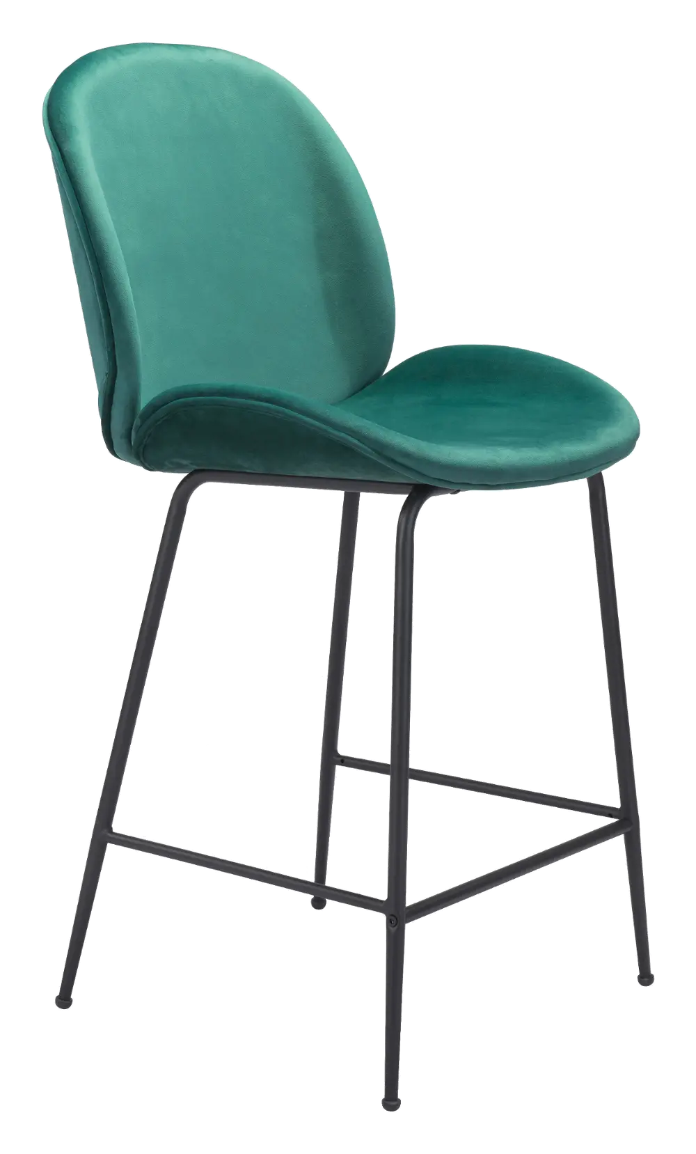 Green Upholstered Counter Height Stool - Miles-1