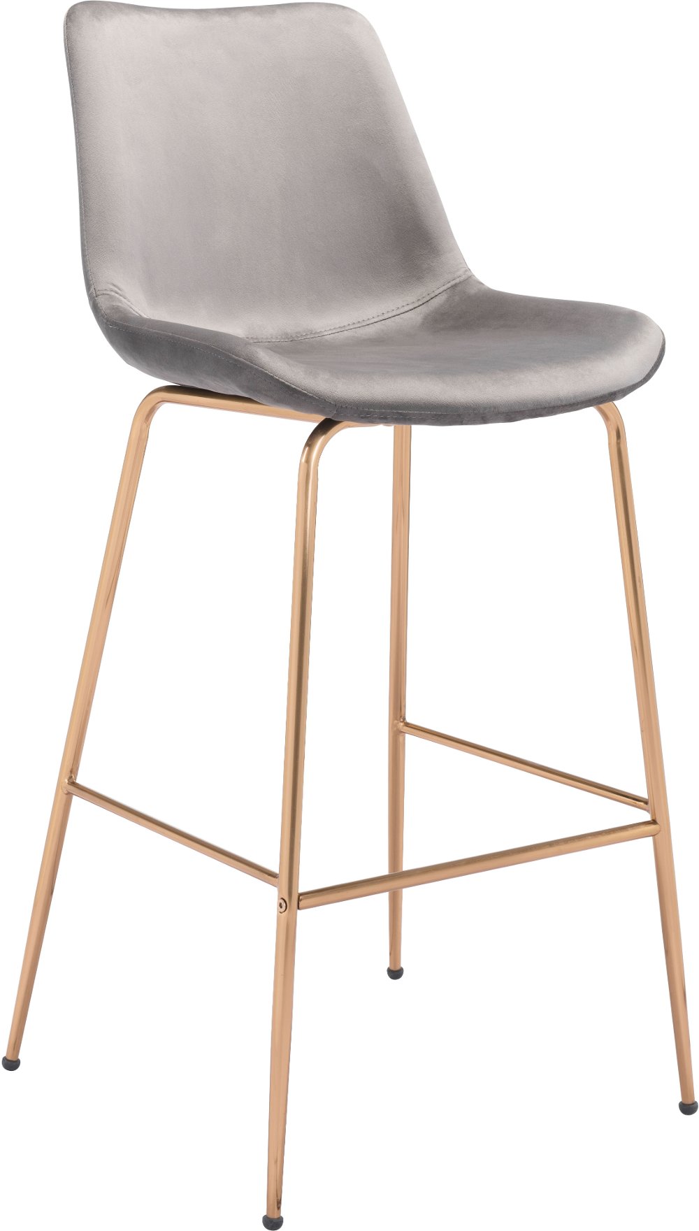 Gray Velvet Bar Stool - Tony