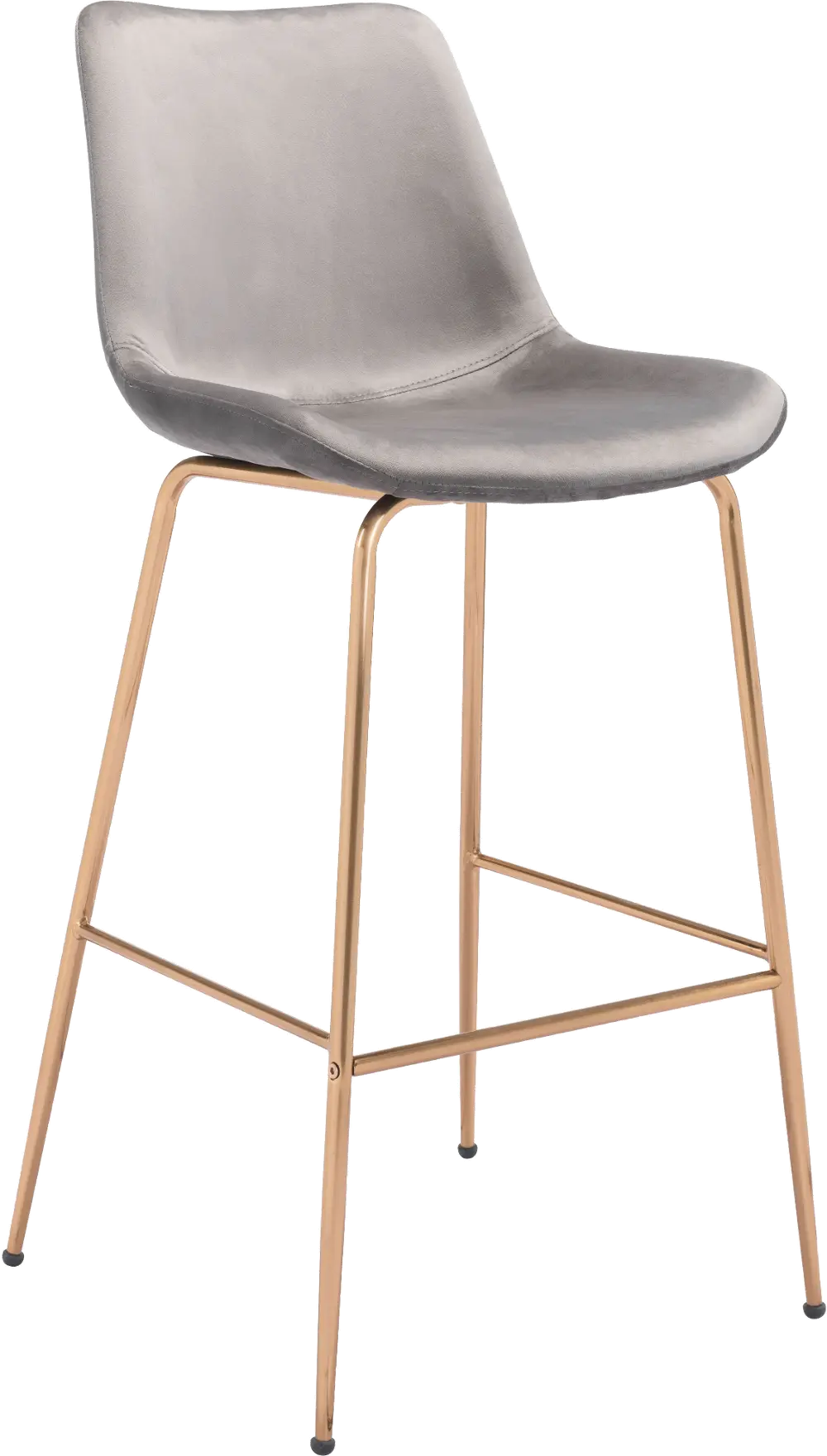 Gray Velvet Bar Stool - Tony-1