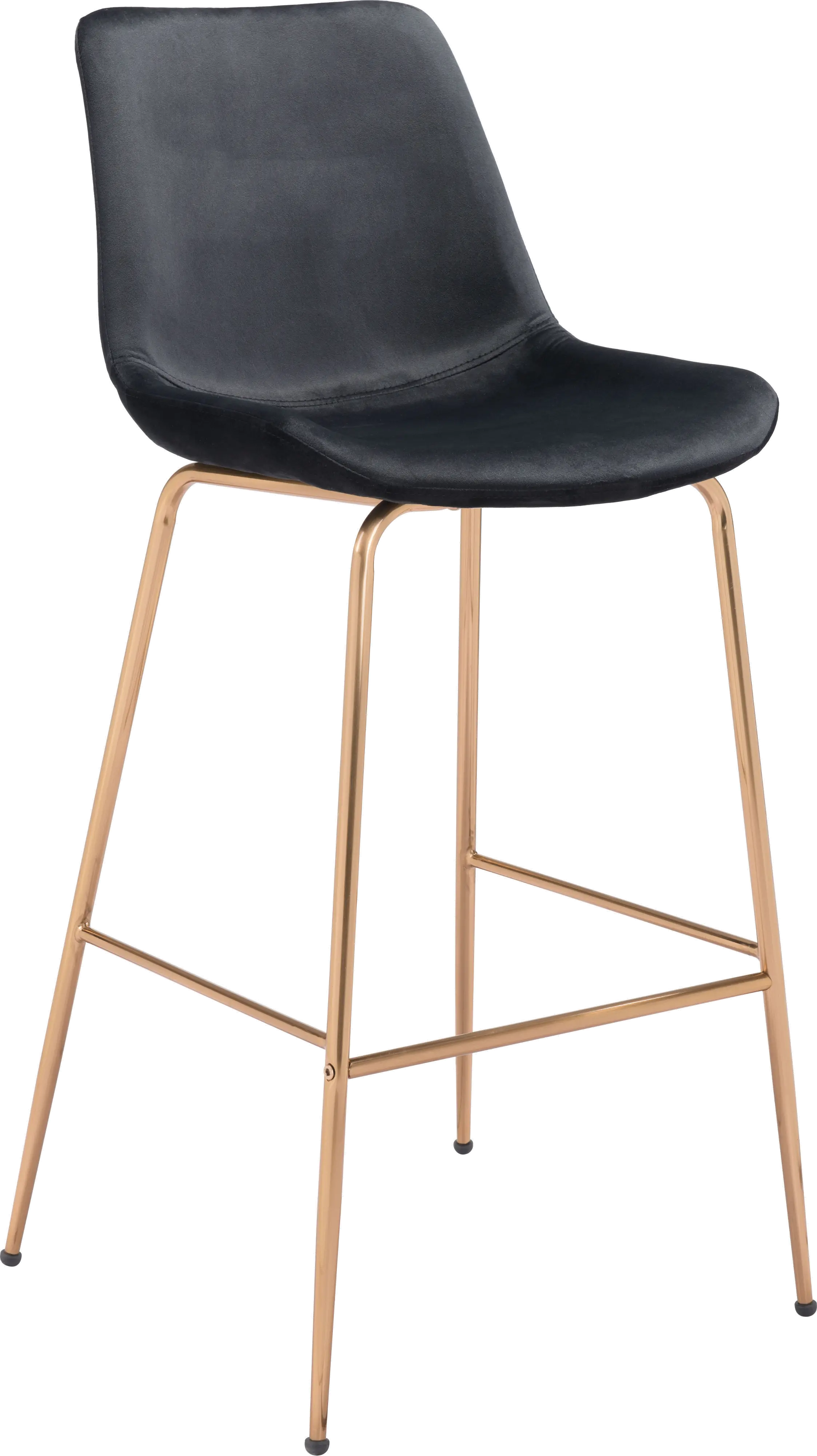 Photos - Chair Zuo Modern Black Velvet Bar Stool - Tony 101760