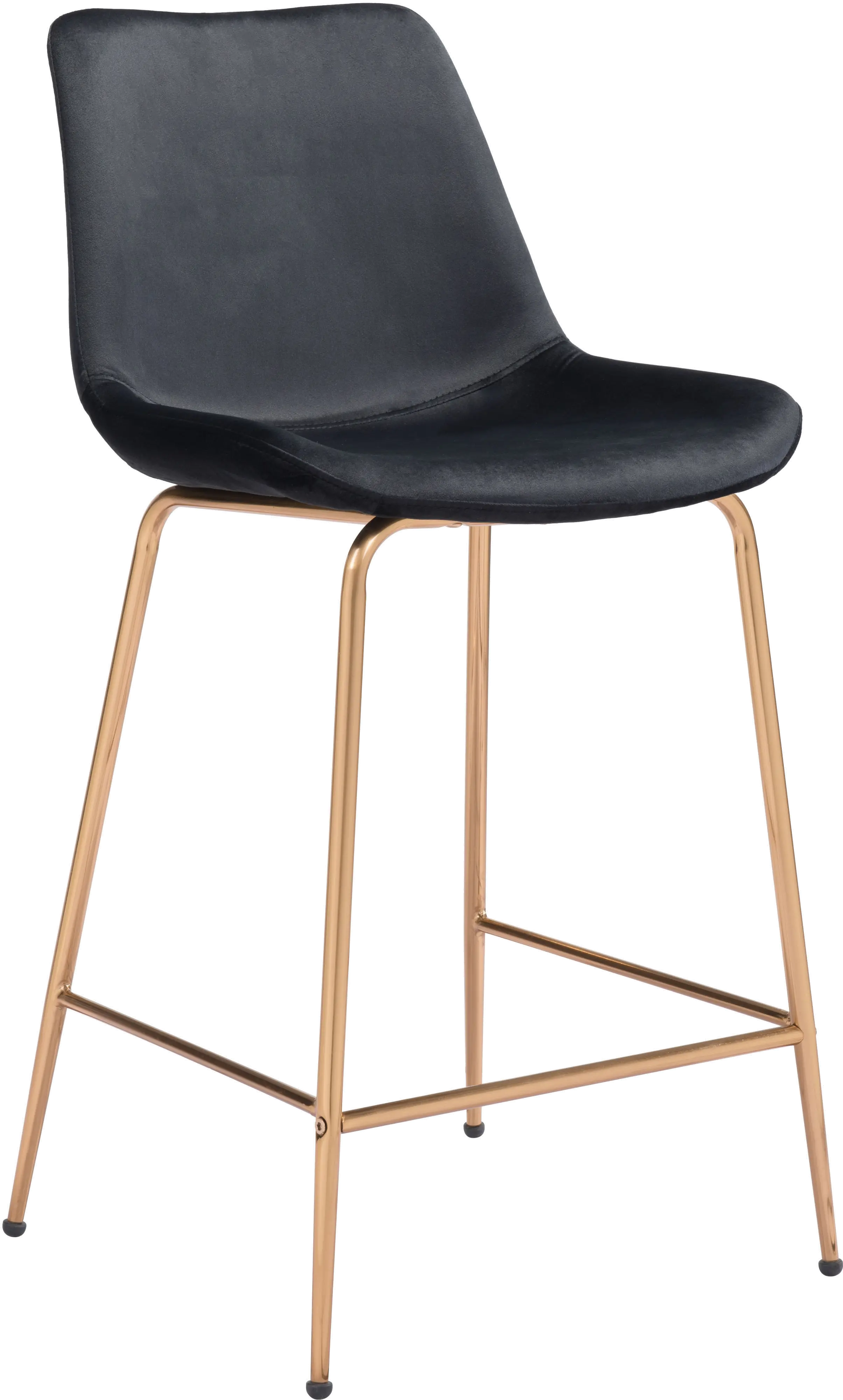 Black Velvet Counter Height Stool - Tony