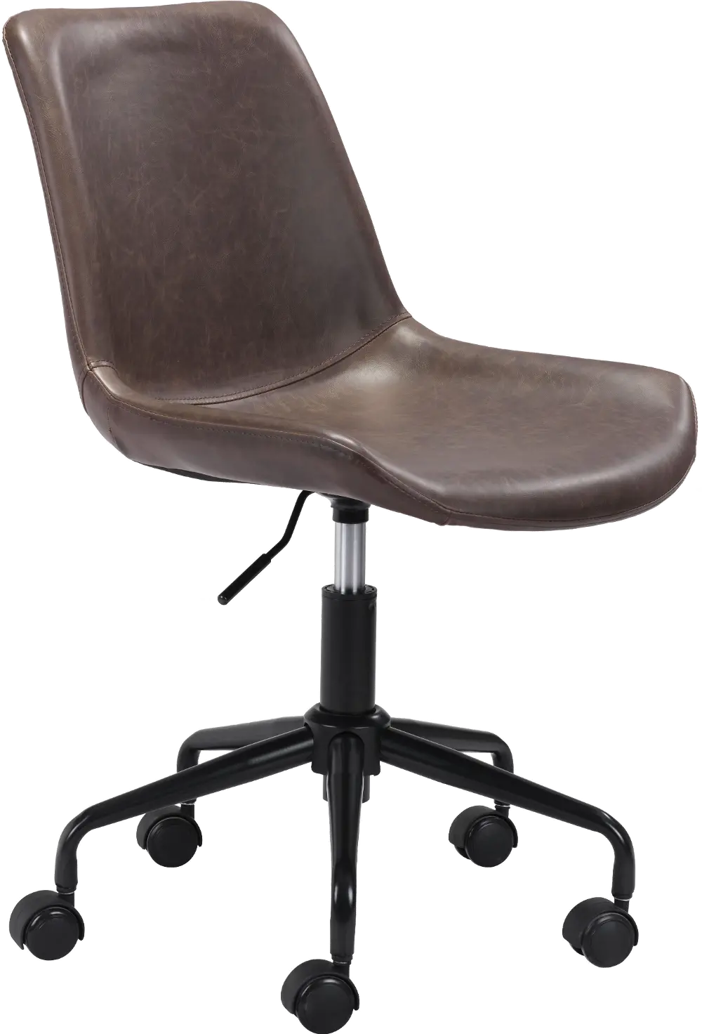 Mid-century Modern Brown Office Chair - Byron-1
