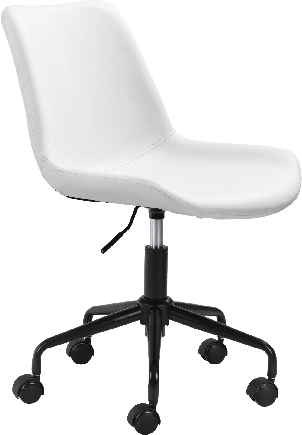 Byron Mid-Century Modern White Office Chair-1