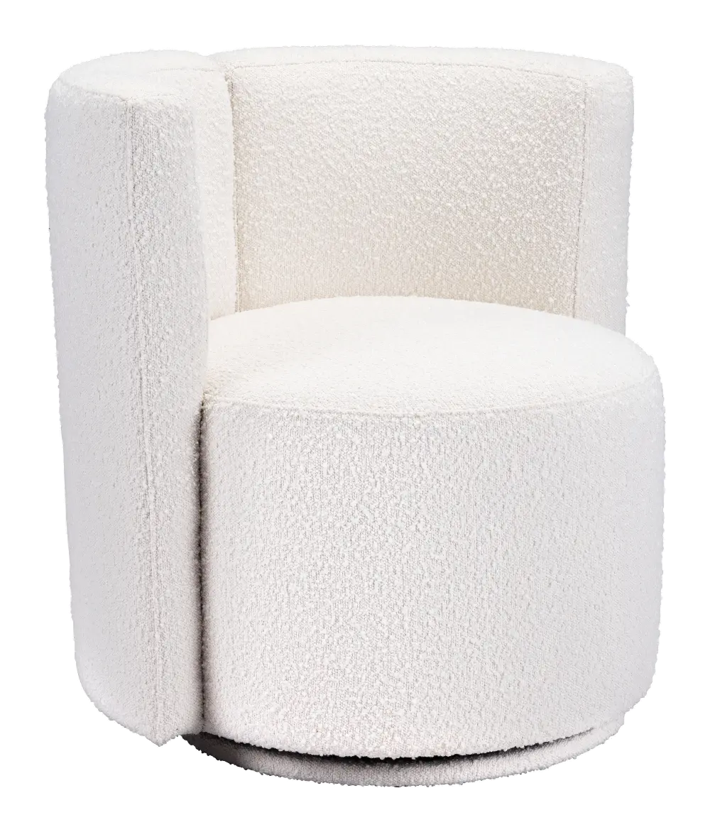 Glam White Upholstered Accent Chair - Prague-1