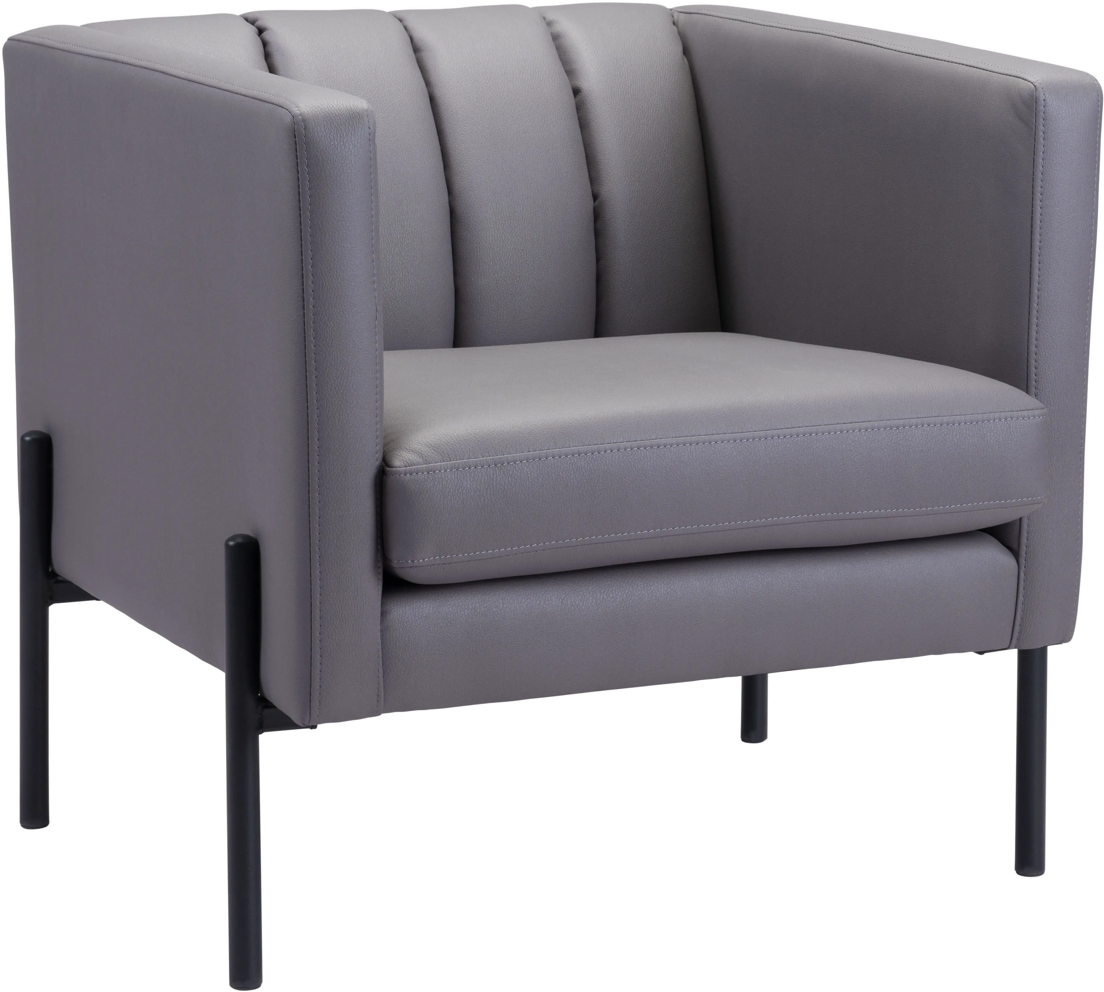 Photos - Chair Zuo Modern Mid Century Modern Gray Accent  - Jess 101856