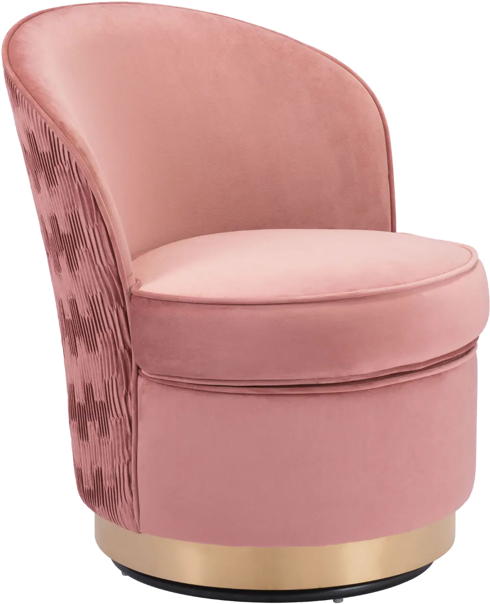 Modern Pink Swivel Accent Chair - Zelda-1
