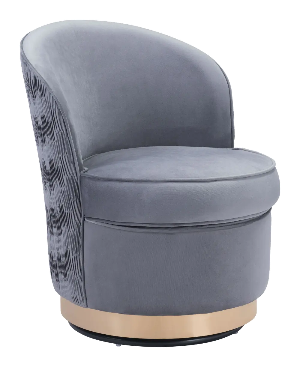 Modern Gray Swivel Accent Chair - Zelda-1