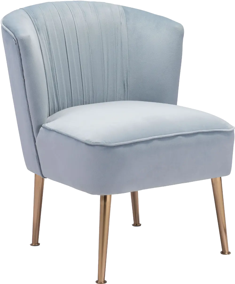 Andes Glam Blue Velvet Accent Chair-1