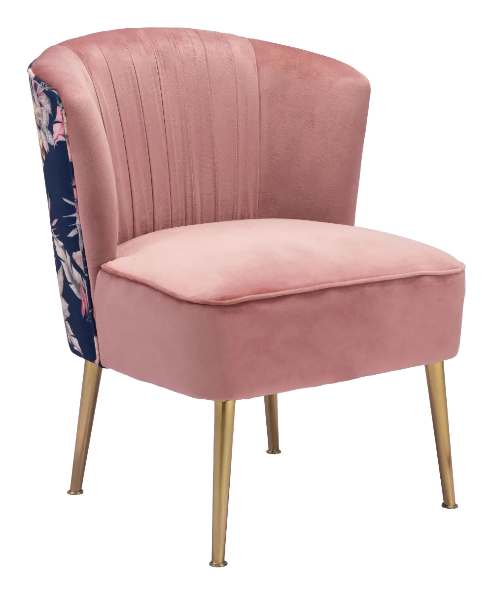Glam Pink and Gold Accent Chair - Tina-1