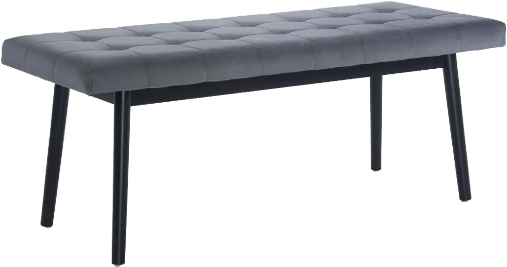 Mid Century Modern Gray and Black Bench - Tanner-1