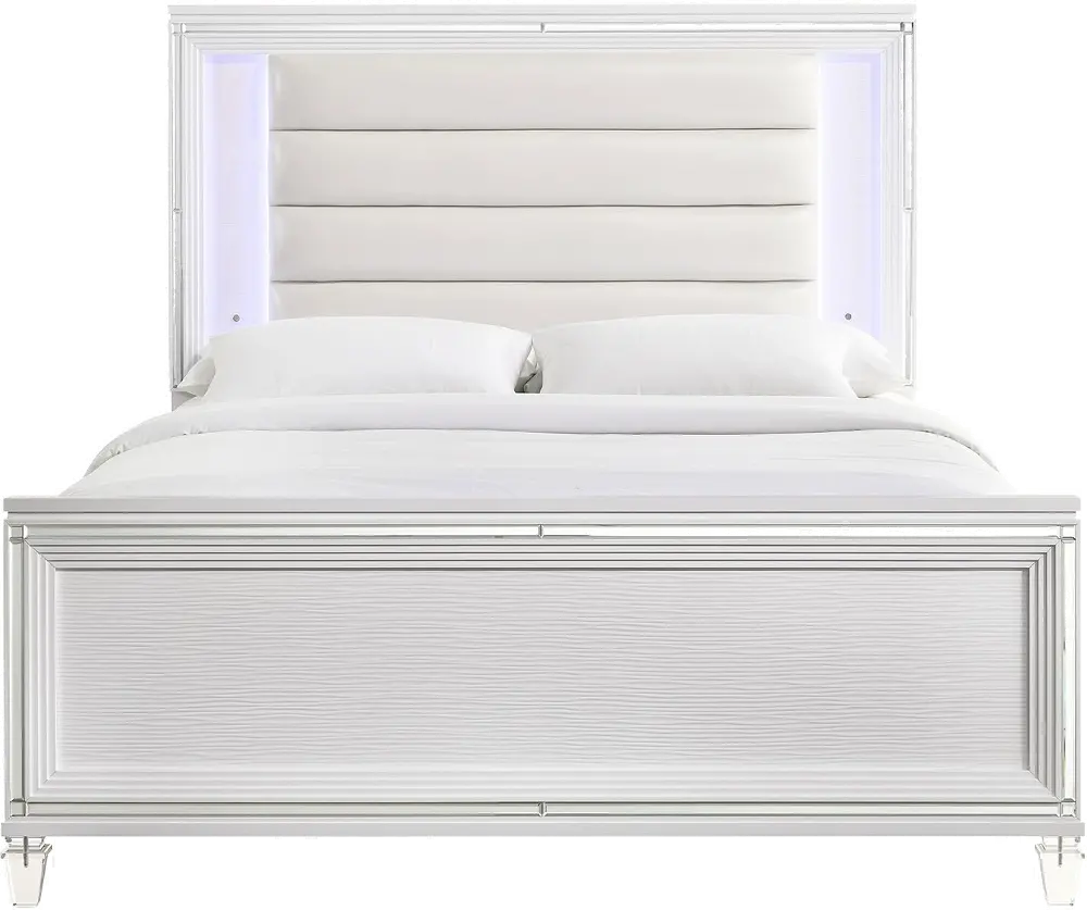 Posh White Full Bed with Trundle-1