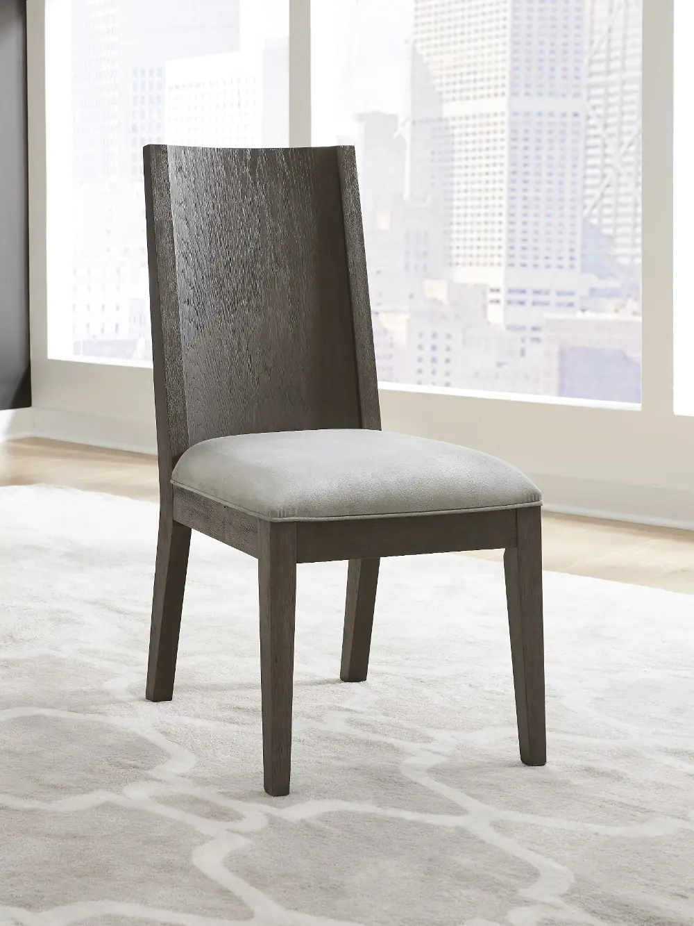 Modern Gray Upholstered Dining Room Chair - Plata-1