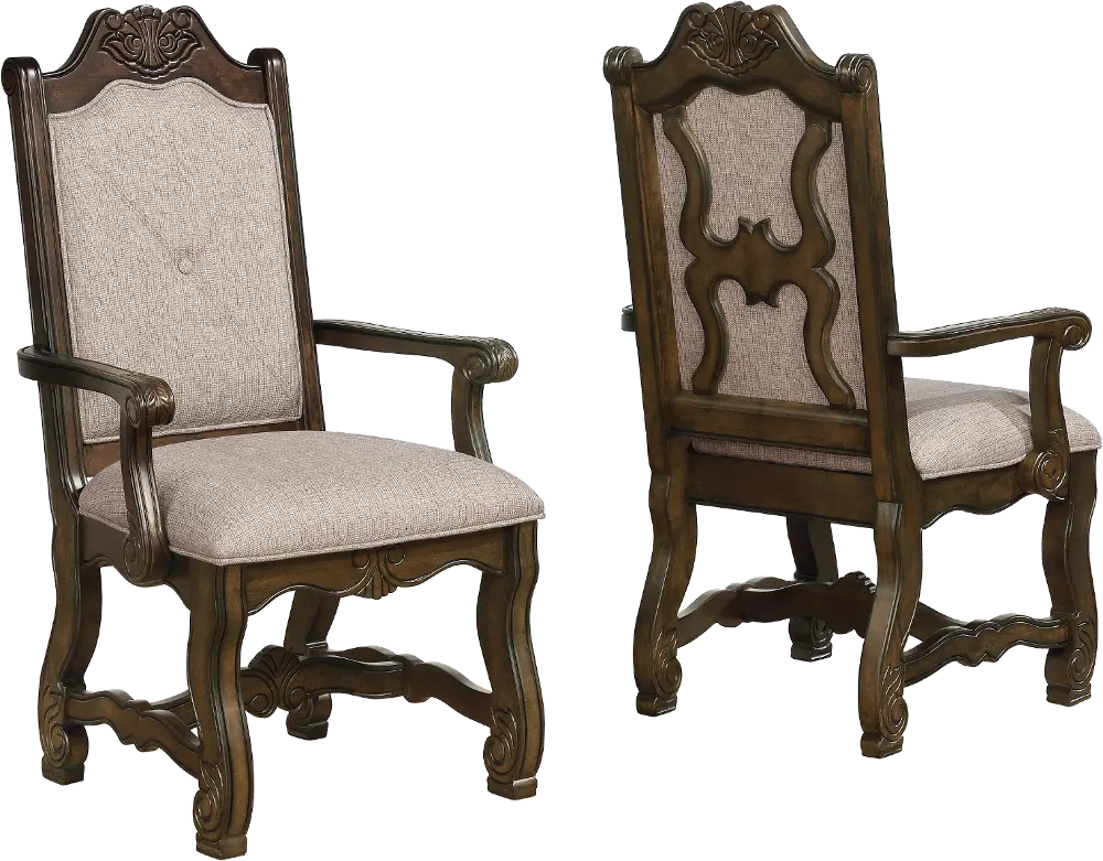 Renaissance Upholstered Dining Room Arm Chair-1