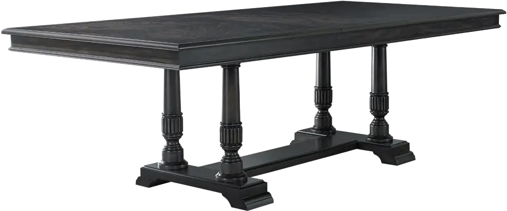 Traditional Dark Brown Dining Room Table - Timeless-1