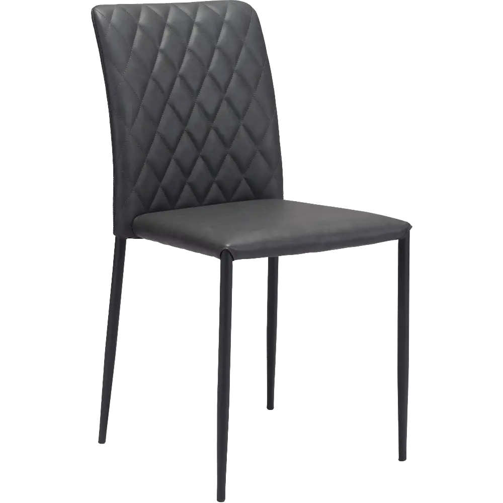 Black Upholstered Dining Room Chair (Set of 2) - Harve-1