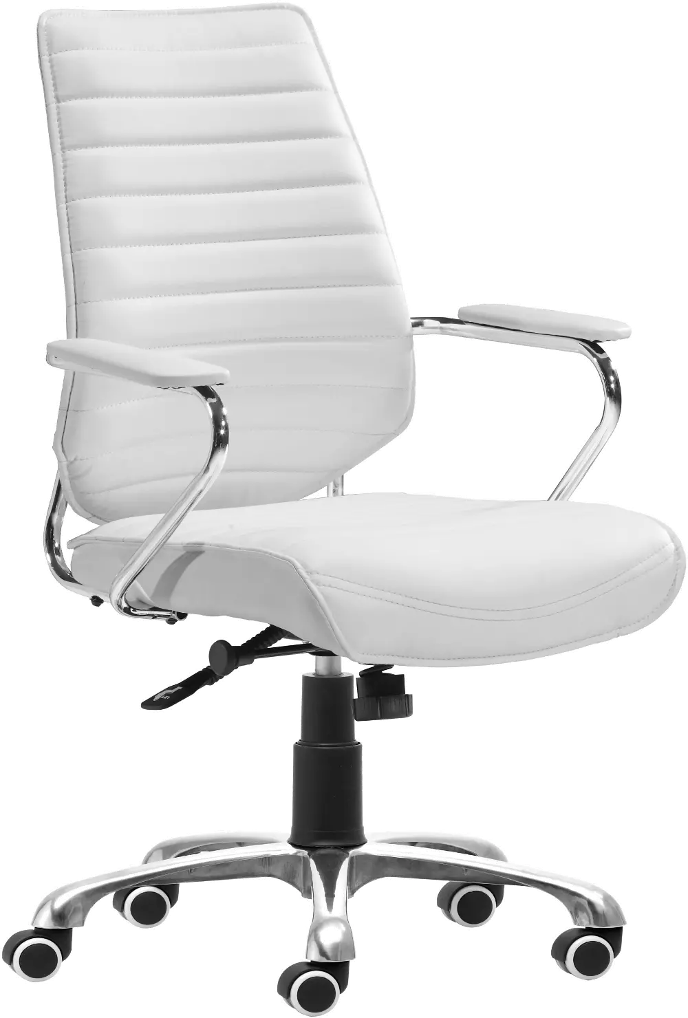 White Contemporary White Low Office Chair - Enterprise-1