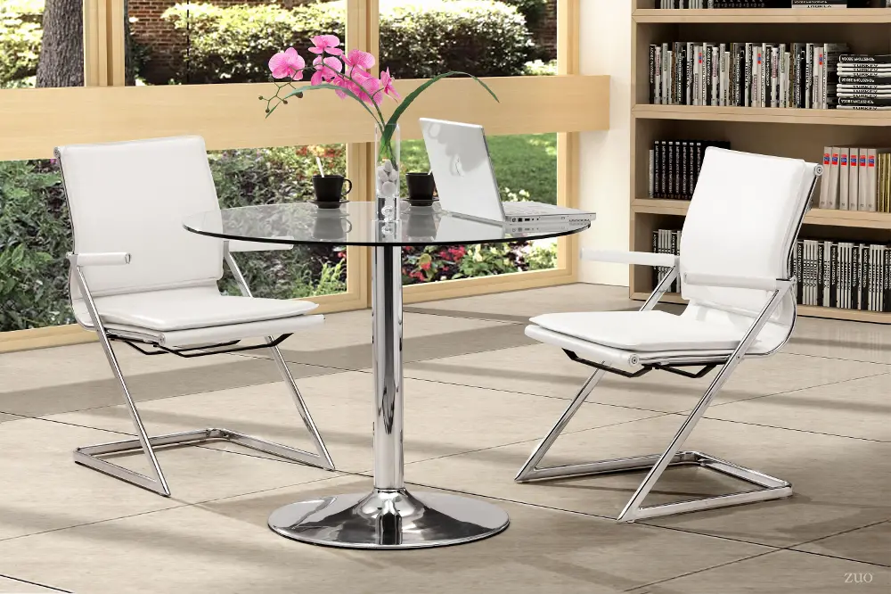 Set of 2 Home Office White Chairs - Lider Plus-1
