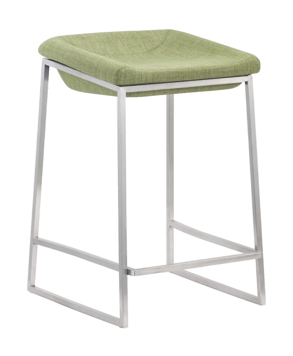 Green Upholstered Counter Height Stool (Set of 2) - Lids-1