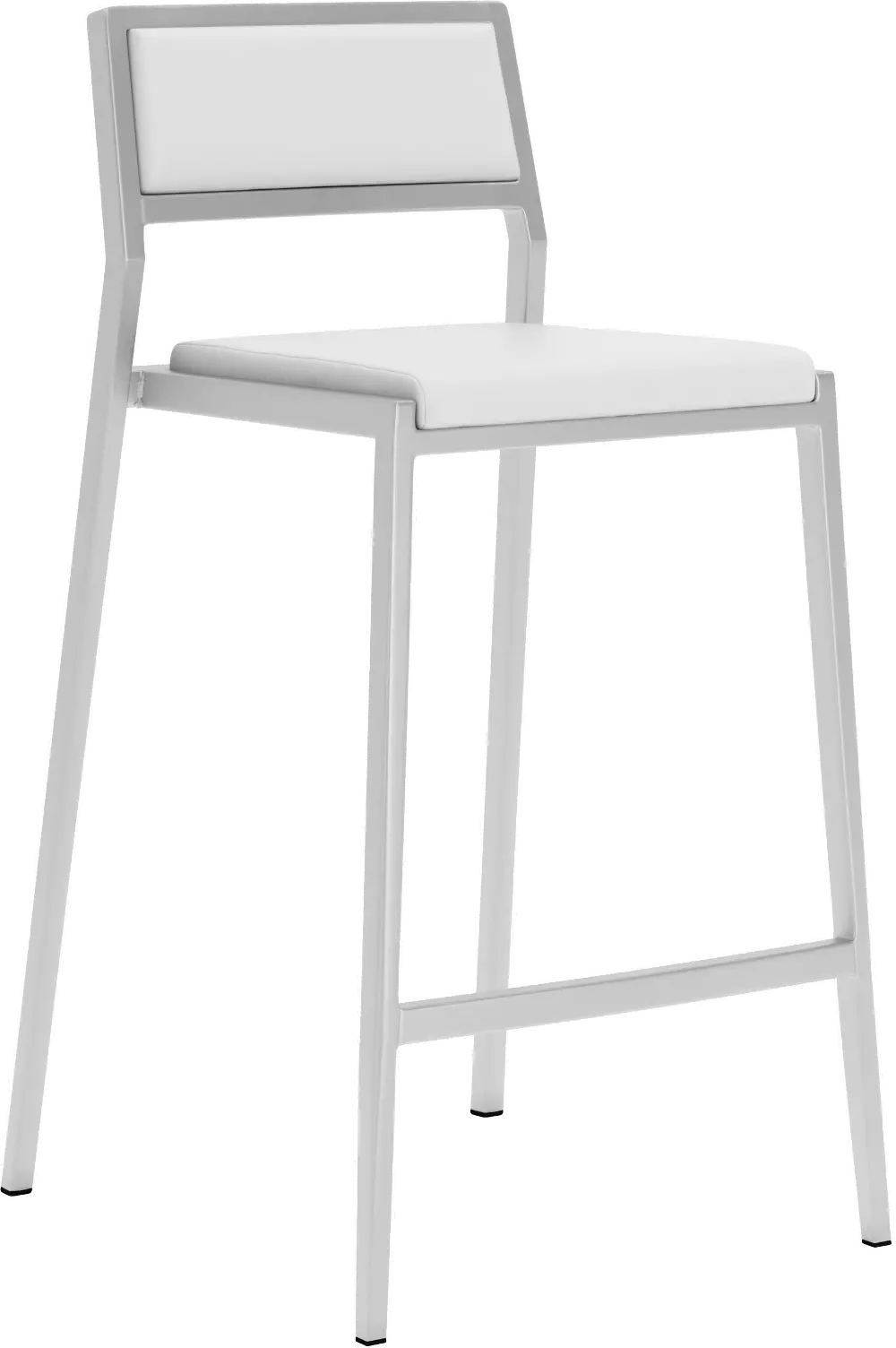 White and Chrome Counter Height Stool (Set of 2) - Dolemite-1