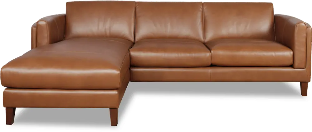 Pacer Brown Leather 2 Piece Sectional - Amax Leather-1