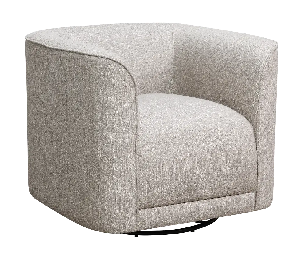 Modern Beige Whirlaway U-Shape Swivel Accent Chair-1