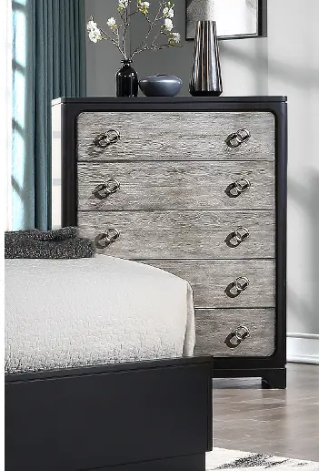 Astoria Black and Gray Chest of Drawers