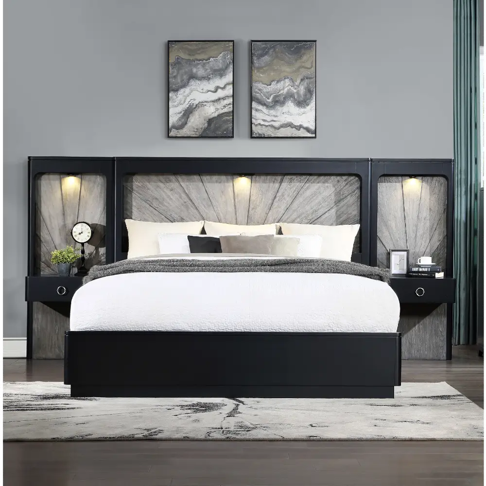 Astoria Black and Gray Queen Wall Bed-1