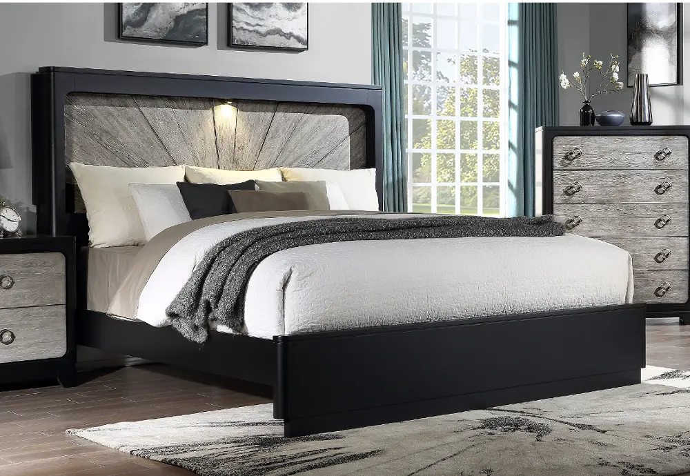 Astoria Black and Gray Queen Bed-1