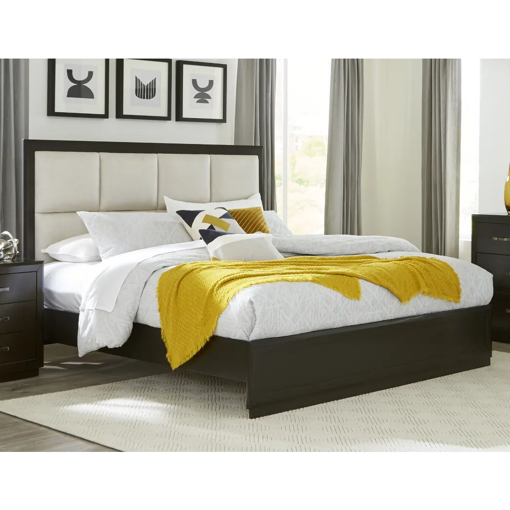 Hilton Dark Charcoal Queen Platform Bed-1