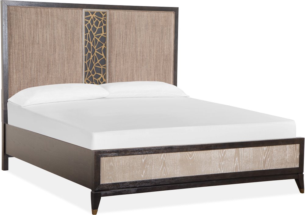 Contemporary Black and Gray King Size Bed - Ryker