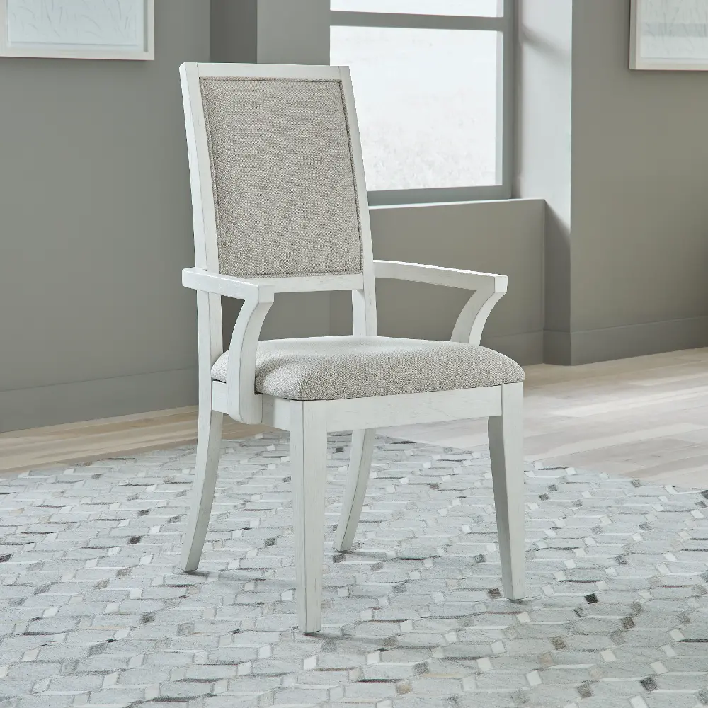 Mirage White Dining Room Arm Chair-1