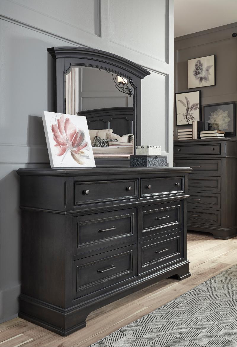 Rustic Traditional Dark Sepia Gray, Dark Gray Dresser
