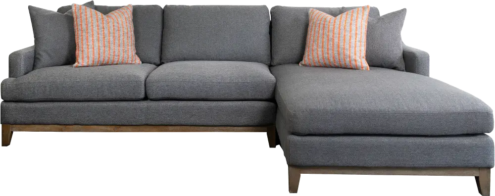 Slate Gray 2 Piece Sectional Sofa with RAF Chaise - Grant-1