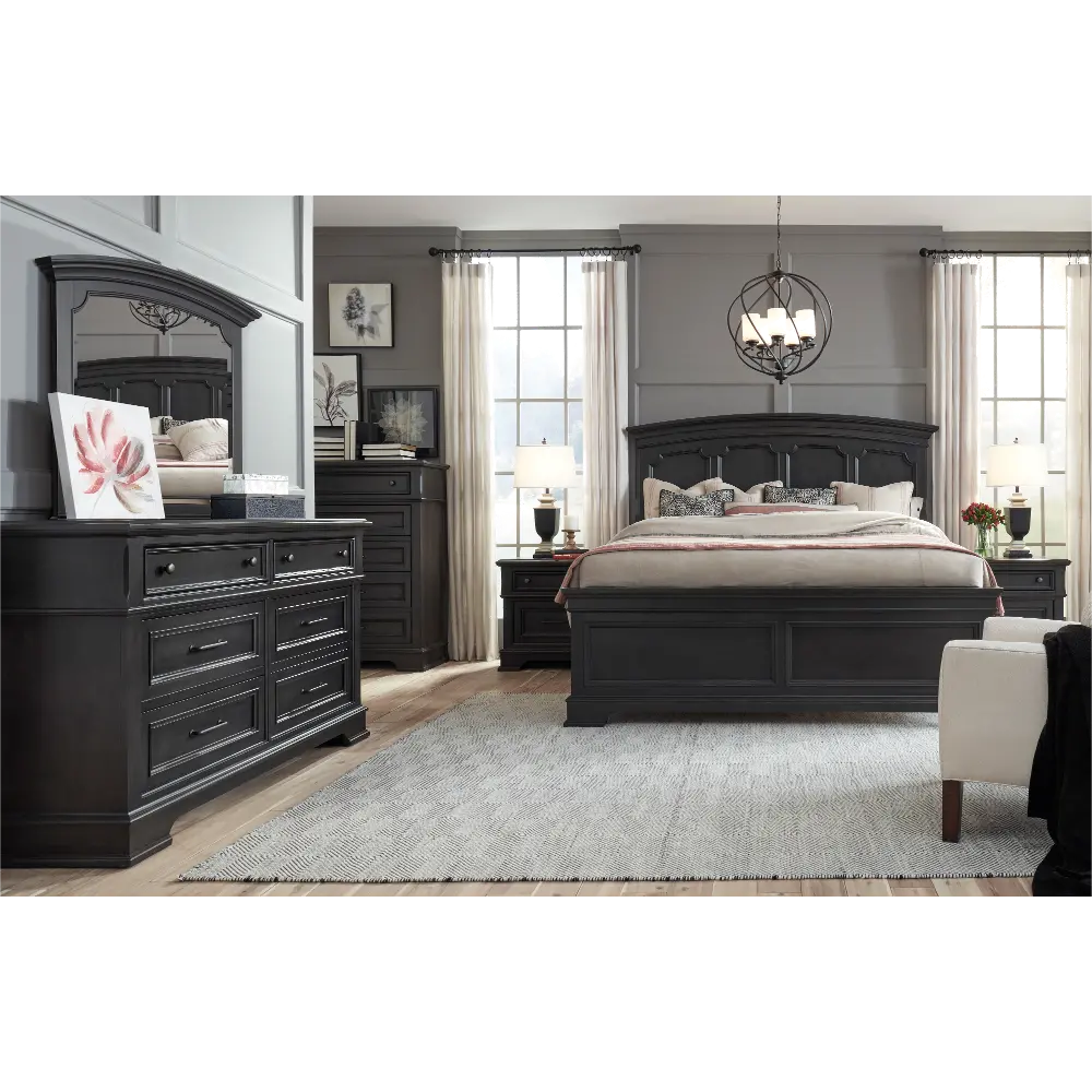 Townsend Dark Gray 4 Piece King Bedroom Set-1