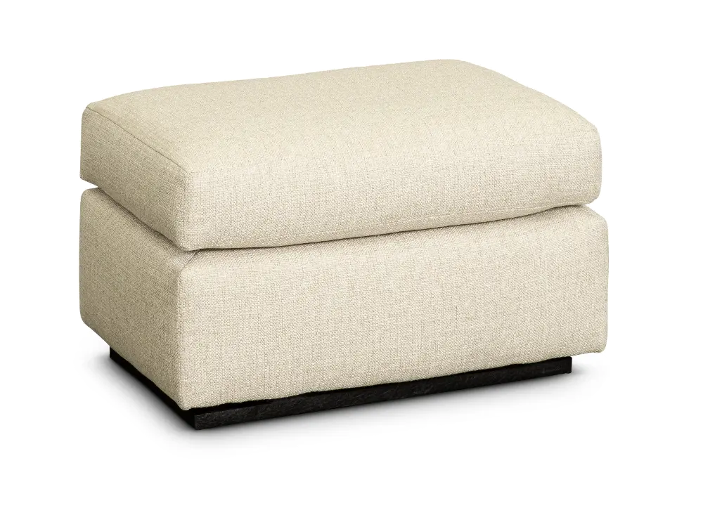 Transitional Oatmeal Beige Gliding Ottoman - Sugar Shack-1